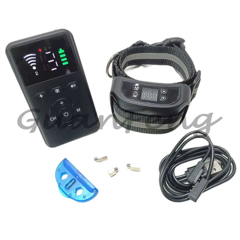 2 in 1 Smart Pet Dog Training System GPS Electronic Fence Remote Control Training Device Rechargeable Waterproof Collar